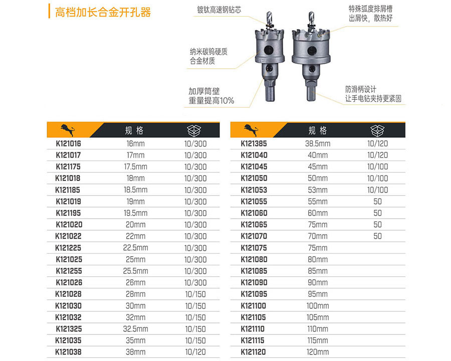 高檔加長合金開孔器