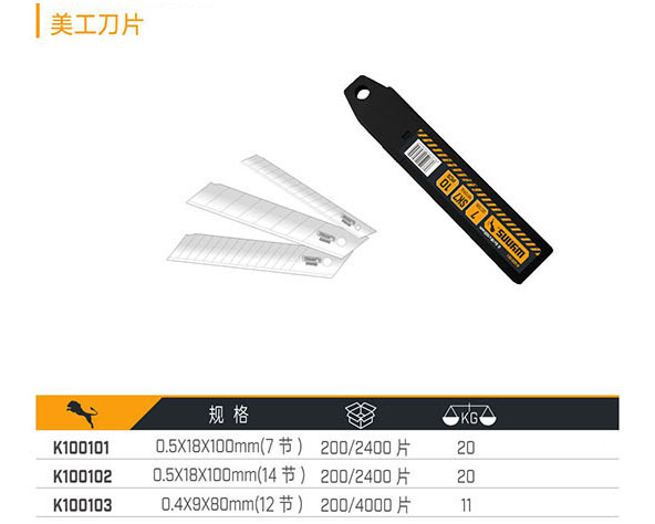 K100101 K100102 K100103 美工刀片