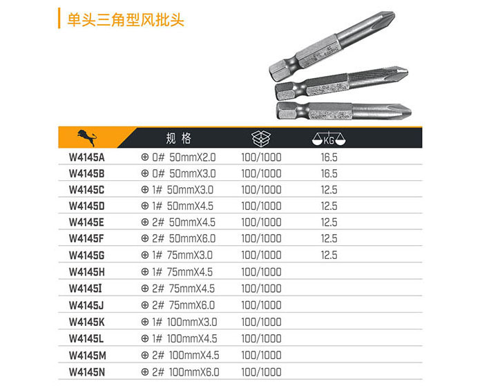 單頭三角型風(fēng)批頭