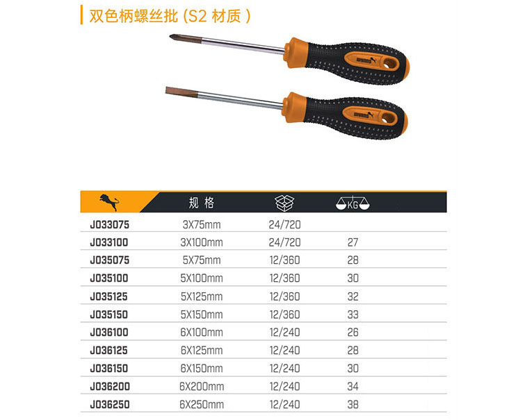 雙色柄螺絲批（S2材質(zhì)）