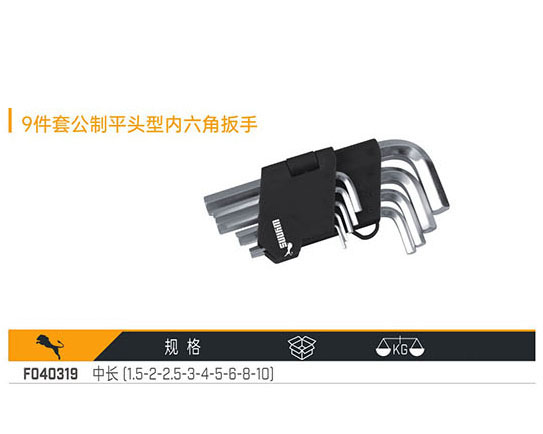 9件套公制平頭型內(nèi)六角扳手