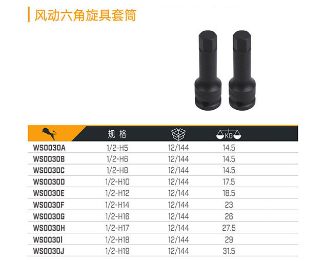 風(fēng)動六角旋具套筒