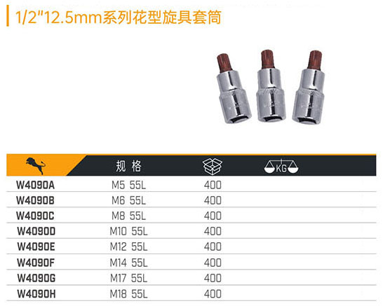1／2＂12.5mm系列花型旋具套筒