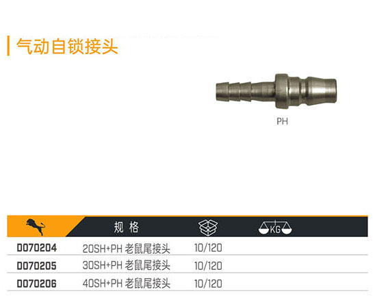 D070204 D070205 D070206 氣動自鎖接頭