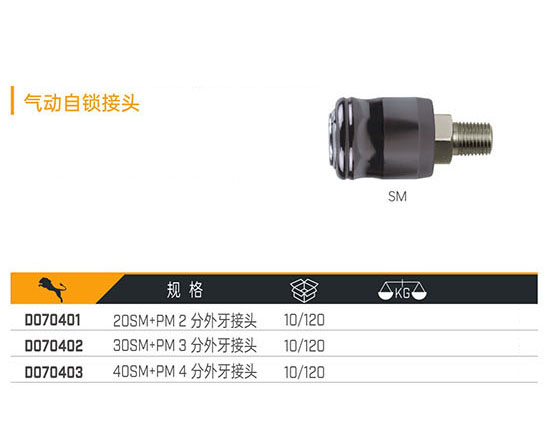 D070401 D070402 D070403 氣動自鎖接頭