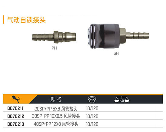 D070211 D070212 D070213 氣動自鎖接頭