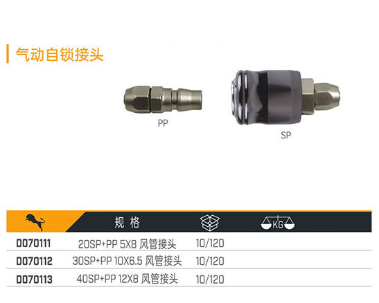 D070111 D070112 D070113 氣動自鎖接頭