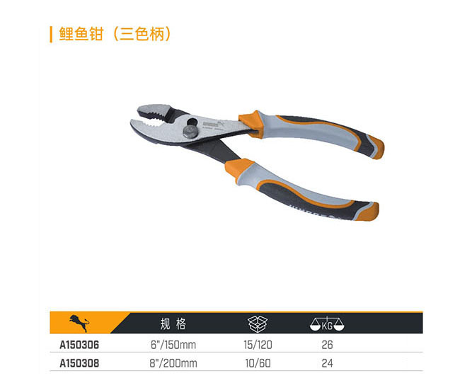 A150306 A150308 鯉魚鉗（三色柄）