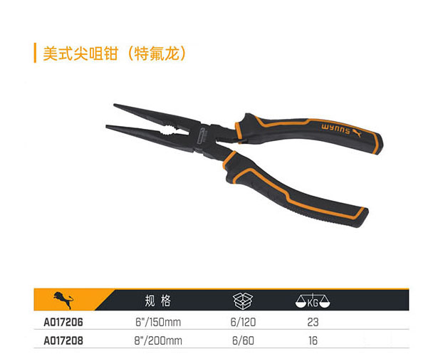 A017206 A017208 美式尖咀鉗（特氟龍）