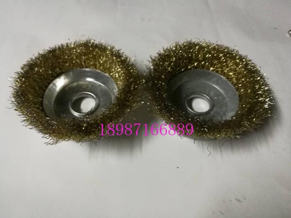 碗型鋼絲輪鍍黃125mm